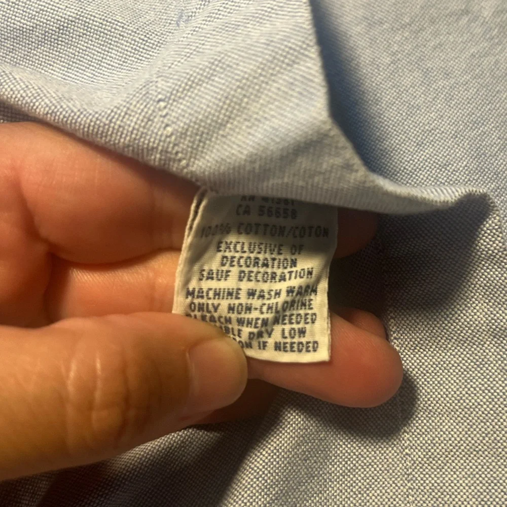 RALPH LAUREN Dress Shirt Classic Fit 100% Cotton Chambray Blue 2XLT Tall EUC